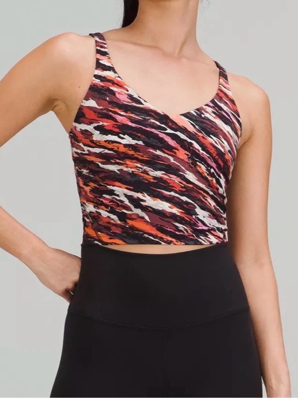 Lululemon Align Tank Lunar New Year Tiger Tide Smoky Red Multi Size 4 Gold Logo